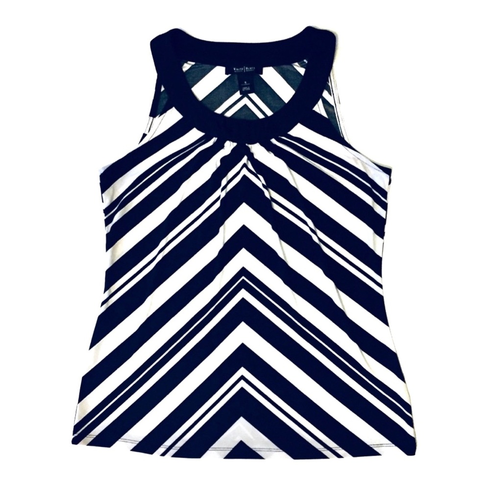 WHBM pleat-front striped tank
